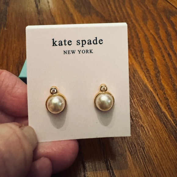 Kate Spade Pearl and Crystal Stud Earrings - Picture 3 of 5